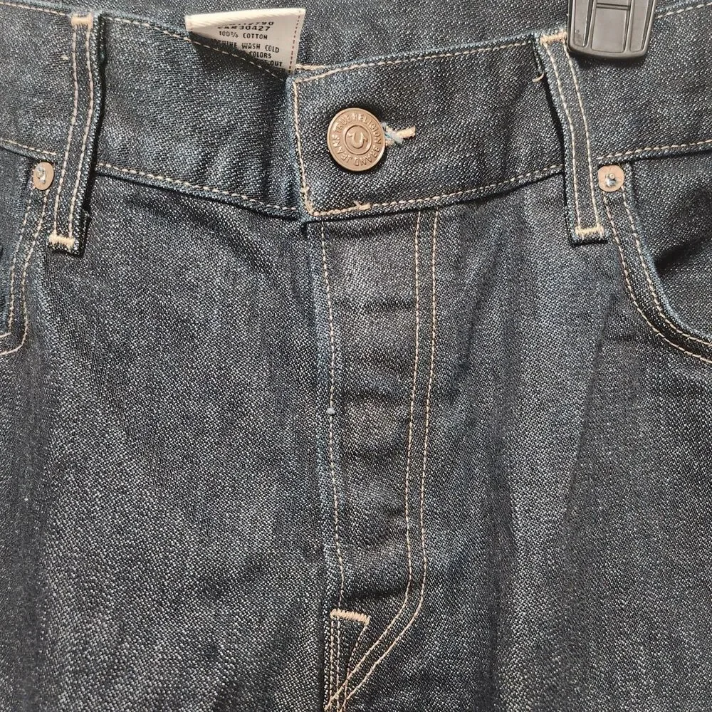 True Religion Ricky Jeans Mens 40x34 Black Straight Dark Wash Denim Pants